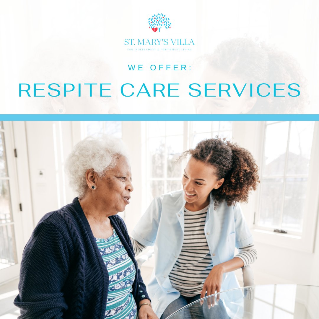 We provide a #TemporaryHome away from home at St. Mary's Villa with our #RespiteCareServices. Your loved one will receive quality care and companionship while you tend to other responsibilities or take time for yourself.
Visit us today and experience peace of mind!