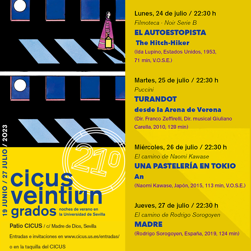 unisevilla's tweet image. 🗓 Mucho #cine y #ópera para finalizar las noches de verano de #21Grados del @CICUS_  

ℹ Invitaciones en cicus.us.es/21grados2023/