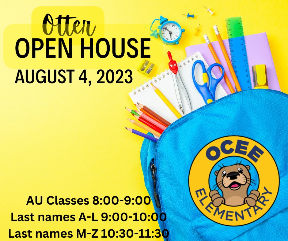 Parents, mark your calendars for our annual Otter Open House next week!
