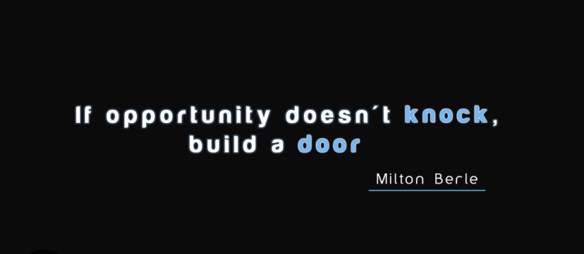 MSEmploymentN's tweet photo. If opportunity doesn’t knock, build a door. - Milton Berle #MondayMotivation https://t.co/3SZ4h4xkI0