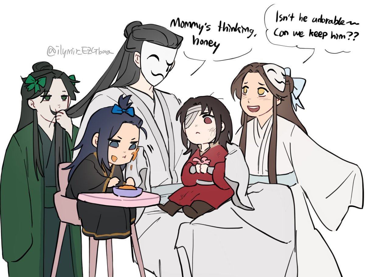 Calamity family AU  It's so OOC that i feel the system haunting me rn  #tgcf #baiwuxiang
