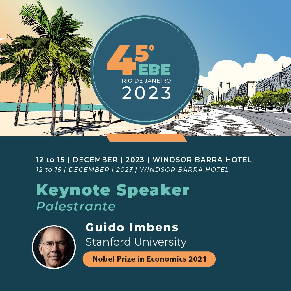 Sociedade Brasileira de Econometria (SBE) (@sbeconometria) on Twitter photo Participem do 45º EBE!!
Esse ano teremos a honra de receber o Professor <a href="/guido_imbens/">guido imbens</a>, ganhador do Prêmio Nobel em Economia de 2021.
Don’t miss the 45th EBE;
This year we will be honored to receive Professor <a href="/guido_imbens/">guido imbens</a> , the 2021 Nobel Prize in Economics winner. Participem do 45º EBE!!
Esse ano teremos a honra de receber o Professor <a href="/guido_imbens/">guido imbens</a>, ganhador do Prêmio Nobel em Economia de 2021.
Don’t miss the 45th EBE;
This year we will be honored to receive Professor <a href="/guido_imbens/">guido imbens</a> , the 2021 Nobel Prize in Economics winner.