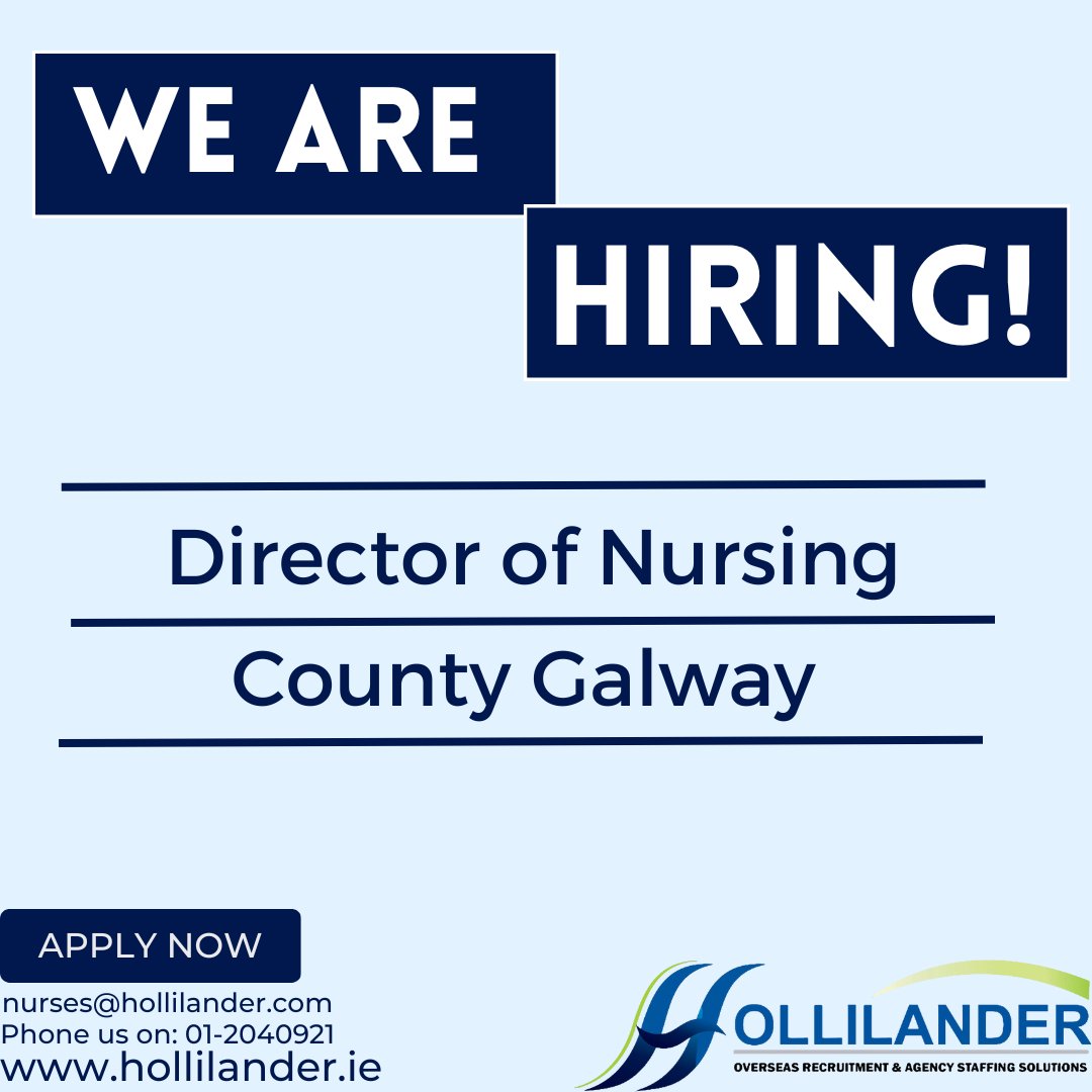 Hollilander Healthcare Recruitment are actively looking to recruit a Director of Nursing in the county of Galway.

#hollilanderrecruitment #healthcarerecruitment #irishhealthcare #irishjobs #jobsinireland #galway #galwayireland #jobsingalway