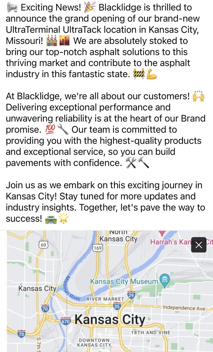#BlacklidgeUltraTack #KansasCityAsphalt #CustomerCentric #PerformanceReliability #BuildingSuccess