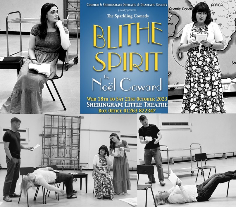 Early Blithe Spirit rehearsals - some very ghostly goings on are coming to <a href="/SheringhamLT/">Sheringham Little Theatre</a> in October.