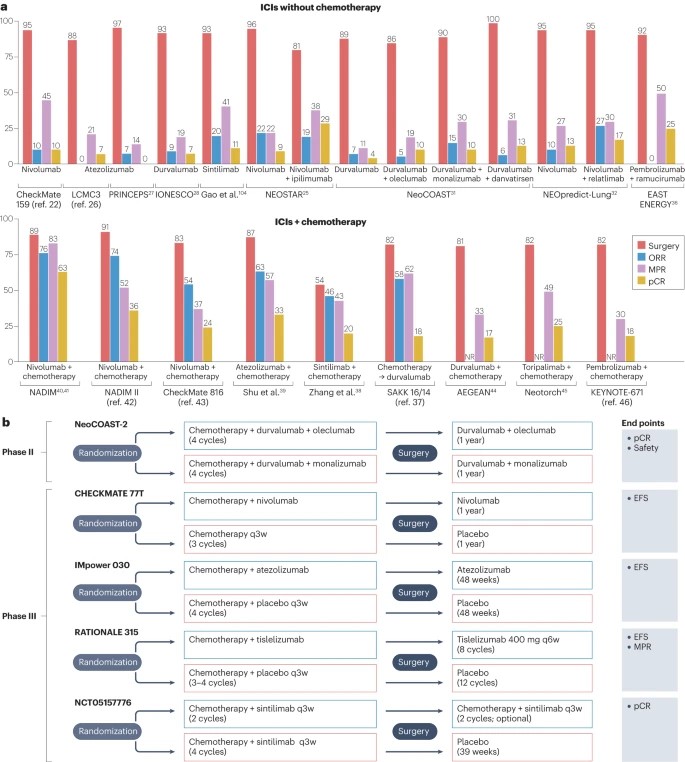 NatRevClinOncol's tweet photo. In a Review now online, @g_mountzios @JordiRemon @HendriksLizza Rosario García-Campelo @ChristianRolfo Paul Van Schil @FordePatrick @BenjaminBesseMD @VivekSubbiah @MartinReck2 @jsoriamd @peters_solange comprehensively review perioperative ICIs #lungcancer https://t.co/TOmYw2q51C https://t.co/QquTXpW9Hm