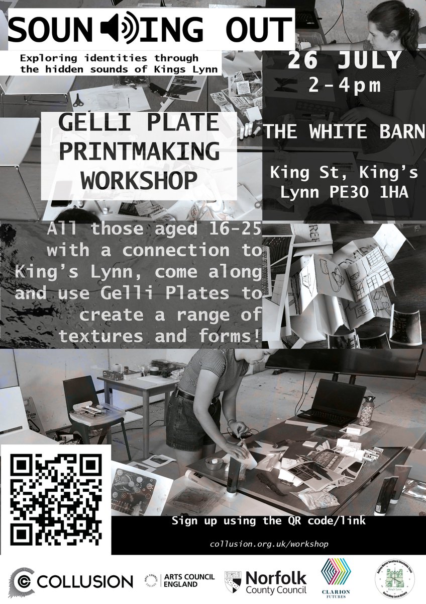 FREE printmaking workshop for ages 16-25 on Weds 26th July in King Lynn run by <a href="/in_collusion/">Collusion</a>