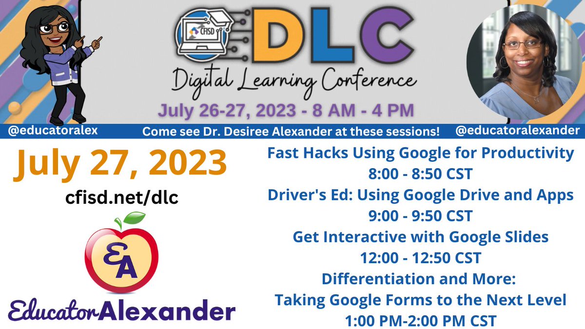 Dr. Desiree Alexander of Educator Alexander (@educatoralex) on Twitter photo <a href="/kchatbio/">Krystal</a> <a href="/educopilot/">Al Thomas</a> Thanks!! Hopefully I will virtually "see" ya there! <a href="/kchatbio/">Krystal</a> <a href="/educopilot/">Al Thomas</a> Thanks!! Hopefully I will virtually "see" ya there!