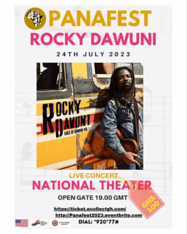 Catch <a href="/RockyDawuni/">Rocky Dawuni</a> LIVE in concert tonight at the National Theatre as he performs at <a href="/PanafestGhana/">panafest ghana</a> 2023. Don’t miss it!