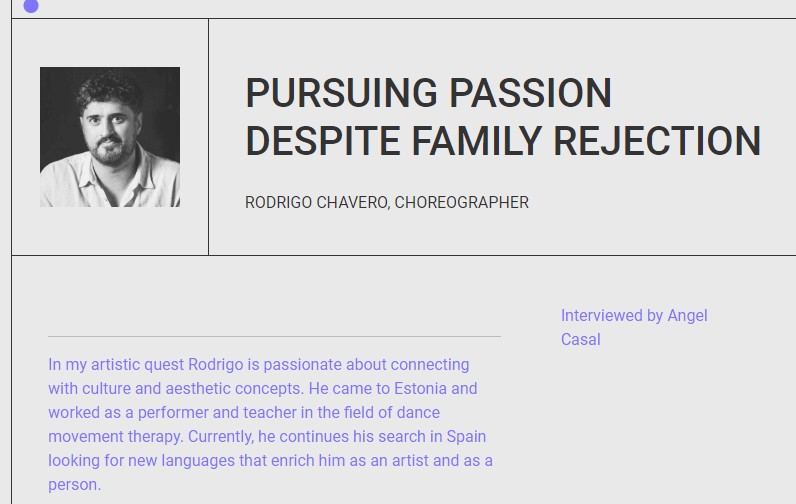 We are so happy to announce that our Estonian artists have been added to the Rejected Gallery online! You will find Rodrigo's story listed along with artists from around the world in different disciplines talk about rejection.
rejected.gallery/rodrigo-chaver…