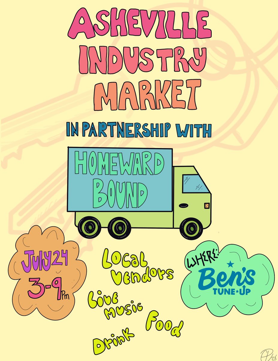 Tonight! 

We'll be at <a href="/benstuneup/">Ben's Tune-Up</a> for the Asheville Industry Market. There will be dessert and beverage specials, a raffle featuring amazing gifts from local vendors, and <a href="/hbwnc/">Homeward Bound</a>  t-shirt sales for $20.

Come say hi! 3-9pm