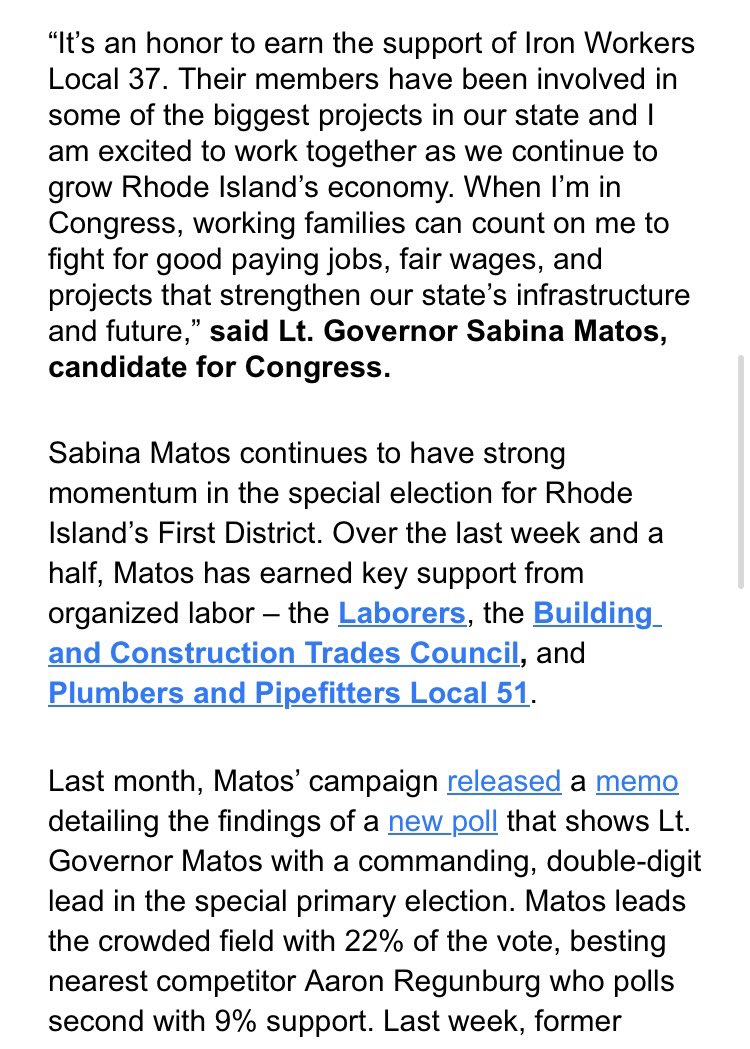 IanDon's tweet photo. Iron Workers, Local 37, endorse @Sabina_Matos https://t.co/3W8IoNB42B
