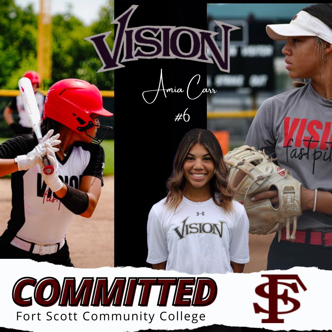 ⭐️⭐️COMMITMENT!!!⭐️⭐️⭐️ We are so proud of our Amia Carr and her decision to continue her academic and softball career at Fort Scott CC! Can’t wait to cheer her on as a Greyhound! Congrats, Amia!!! FSCC is getting a great one! <a href="/amiacarr2024/">Amia Carr</a> <a href="/FortScottCC/">Fort Scott CC</a> <a href="/FastpitchVision/">Vision Fastpitch</a>