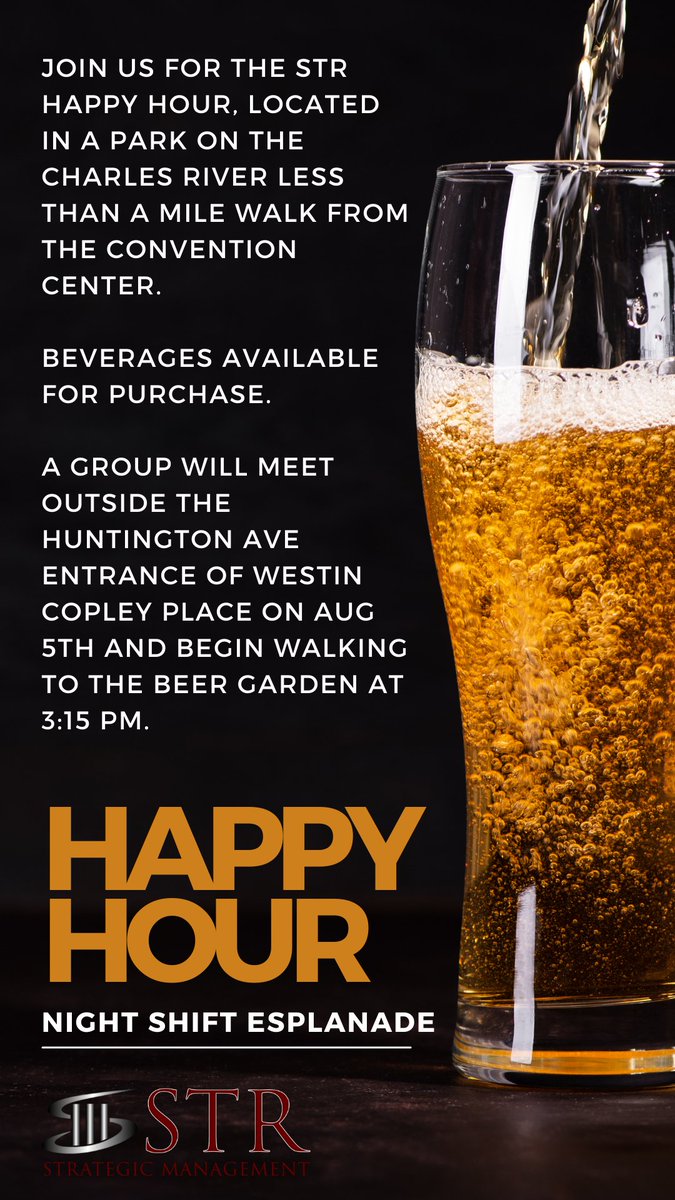 STR - Strategic Management Division (@aom_str) on Twitter photo STR #AOM2023 Engagement Event 2️⃣
👉Happy Hour at the Esplanade👈
⏱️Saturday, August 5th 3:30 PM – 5:00 PM
📍Night Shift Esplanade nightshiftbrewing.com/locations/beer…
Registration and Questions: Please contact Keith Pennington <a href="/KeithEPenn/">Keith Pennington</a> at keith.pennington@uconn.edu STR #AOM2023 Engagement Event 2️⃣
👉Happy Hour at the Esplanade👈
⏱️Saturday, August 5th 3:30 PM – 5:00 PM
📍Night Shift Esplanade nightshiftbrewing.com/locations/beer…
Registration and Questions: Please contact Keith Pennington <a href="/KeithEPenn/">Keith Pennington</a> at keith.pennington@uconn.edu