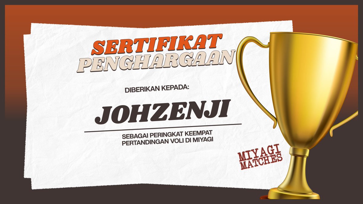 MiyagiMatches's tweet photo. Kami mengucapkan selamat dan sukses kepada Johzenji yang menduduki peringkat keempat di ajang Pertandingan Voli Miyagi.

@KaptenJasuke
@JZ01RIN
@JZ02ISAGI
@JZ03BACHIRA
@JZ04BOKUTO
@JZ05HIROFUMI
@JZ06CHIGIRI
@JZ07KOZUME
@JZ08KITA
@JZ09BAROU
@JZ10TACHIBANA
@JZ11SHENICHI
@JZ12SAE https://t.co/bpq3gygXDk