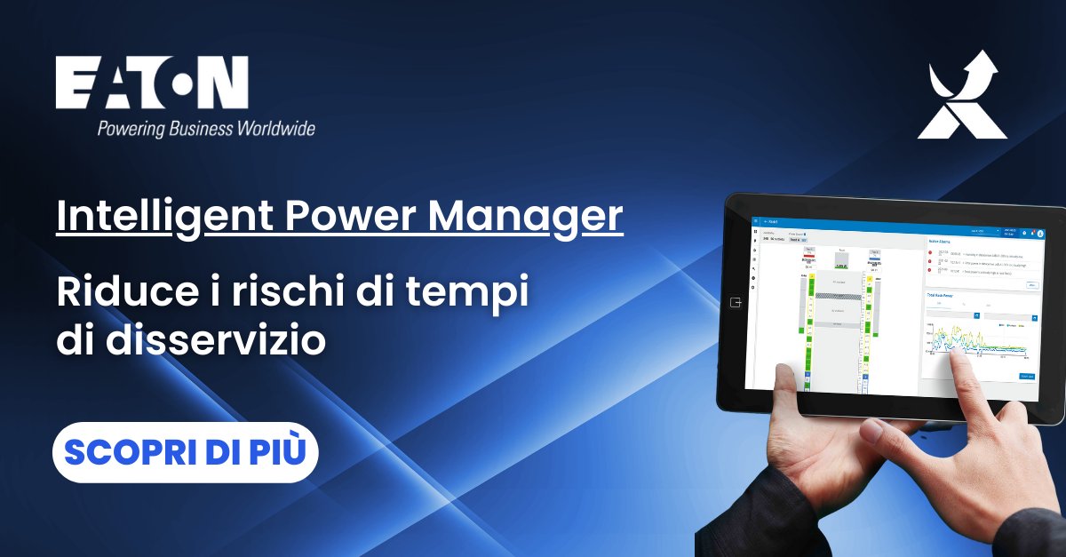 Sapevi che il software Intelligent Power Manager (IPM) di Eaton fornisce gli strumenti necessari per monitorare e gestire le apparecchiature per l'alimentazione in ambienti fisici o virtuali al fine di mantenere i dispositivi IT sempre in funzione?

🌐eaton.com/it/it-it/catal…