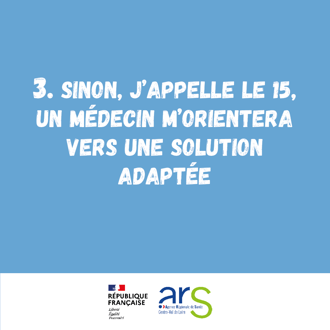 ARS_CVDL's tweet photo. #Urgences | Avant de me rendre aux urgences, si mon #médecin n'est pas disponible, j'appelle le 15 📞

Les urgences sont réservées aux cas les plus graves 🚨

Ensemble adoptons les bons réflexes ! https://t.co/w1uqDJ2Eoo