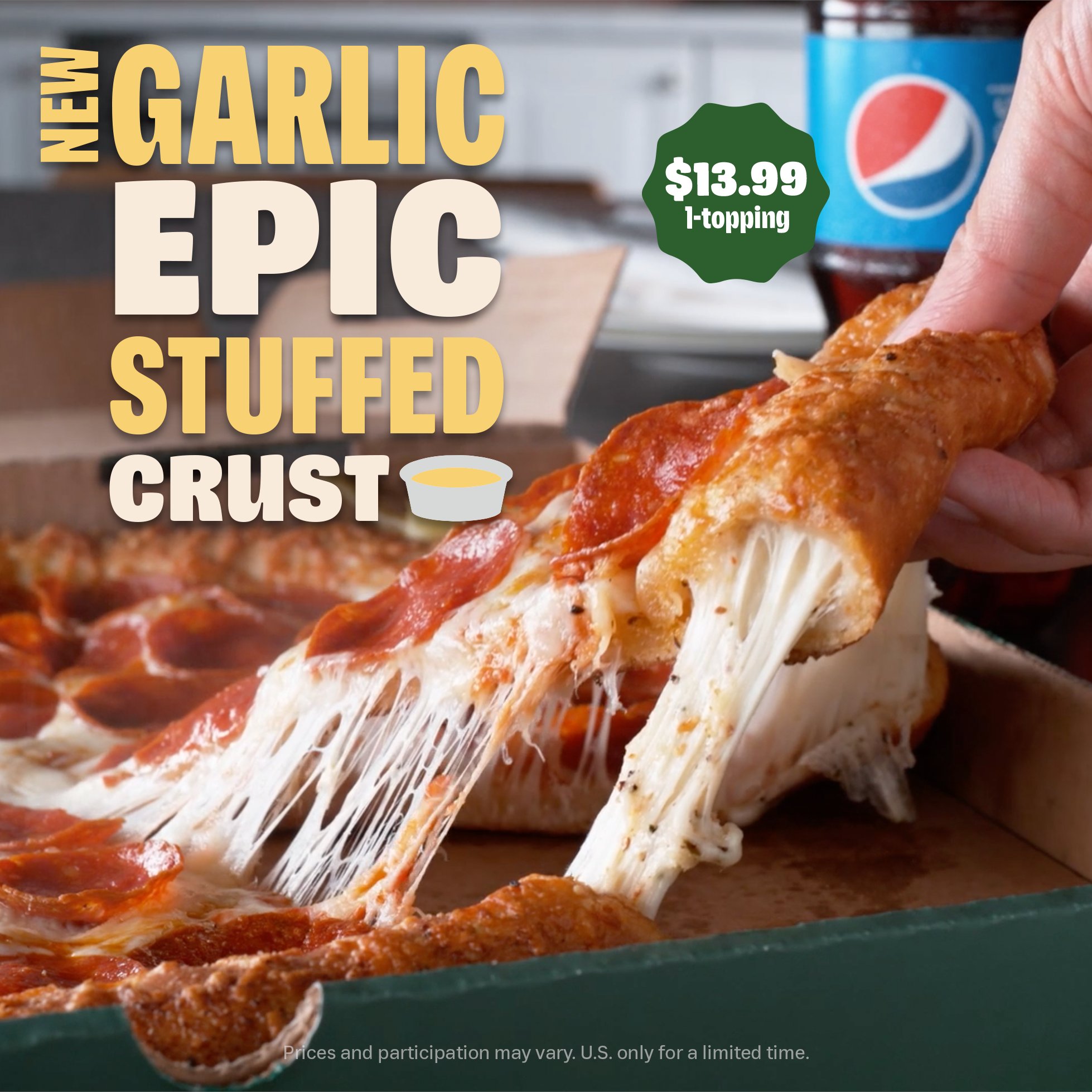 Trying Papa Johns NEW! Garlic Epic Stuffed Crust Pizza! Available for