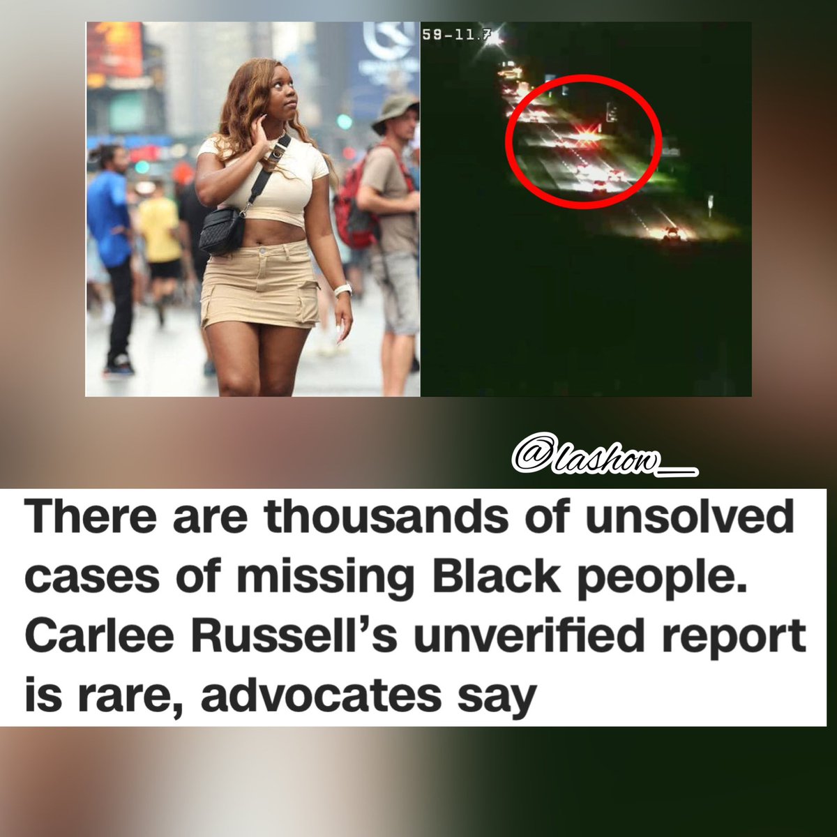 Lashow_'s tweet photo. #lashow #news #unitedstates #blackmen #blackwomen #blackkids #missing #update #CarleeRussell #CarlethiaRussell #crime #missing #blacktwitternews #HumanTrafficking https://t.co/oNrqRTRX68