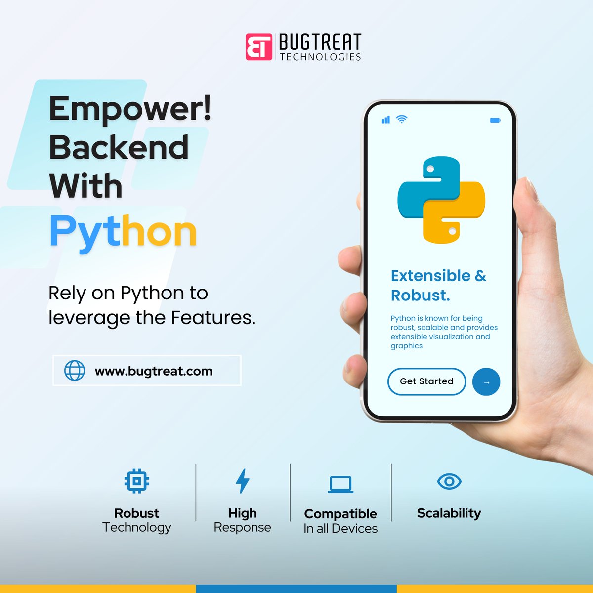 bugtreat's tweet image. Elevate Your Business with Top-Notch Python Development Services. We develop Web and mobile applications using Python to leverage the User experience.
To know more, visit our website: bugtreat.com/website-design…
#pythondevelopment #pythonservices
#pythonsolutions