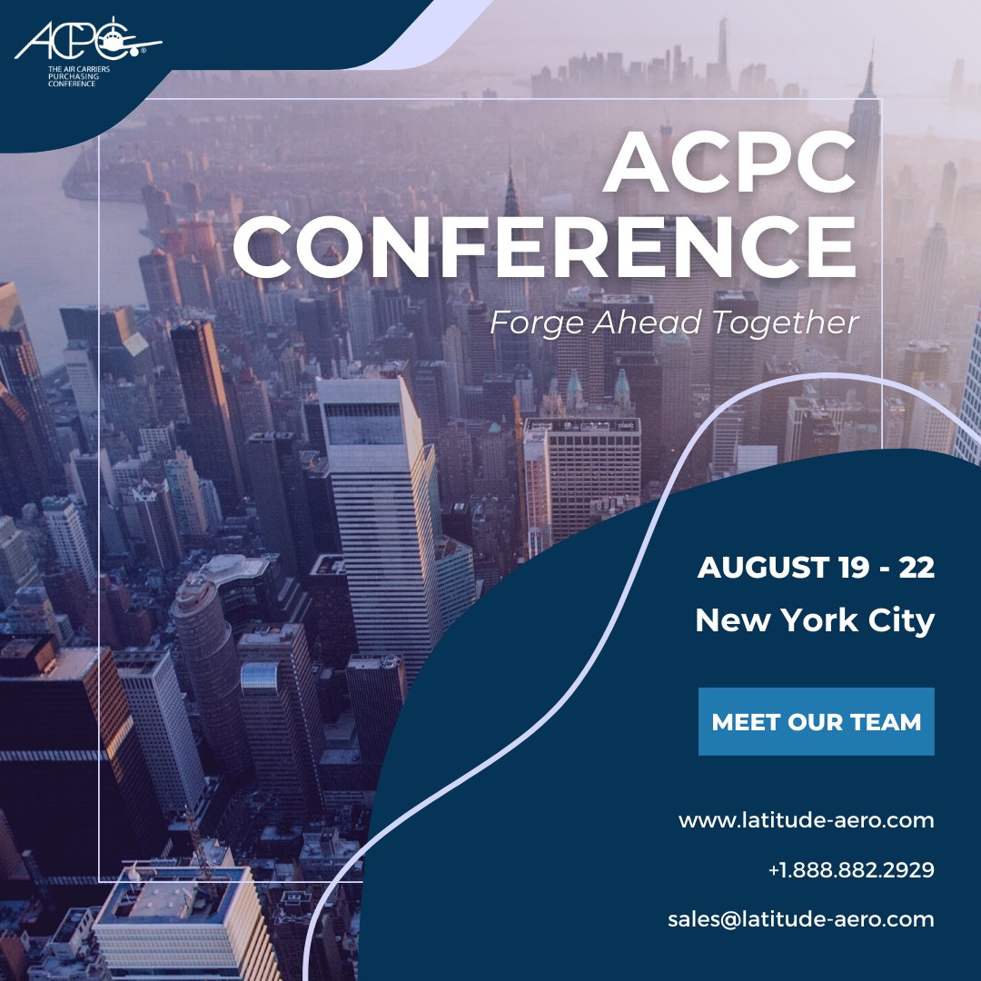LatitudeAero's tweet image. Join us at ACPC in NYC! 🗽 Meet our team at the New York Marriott Marquis, August 19-22. See you soon, New York! ✈️🌟 

#MeetTheTeam #ACPC #ACPC2023 #LatitudeAero #PaxEx #AvGeek