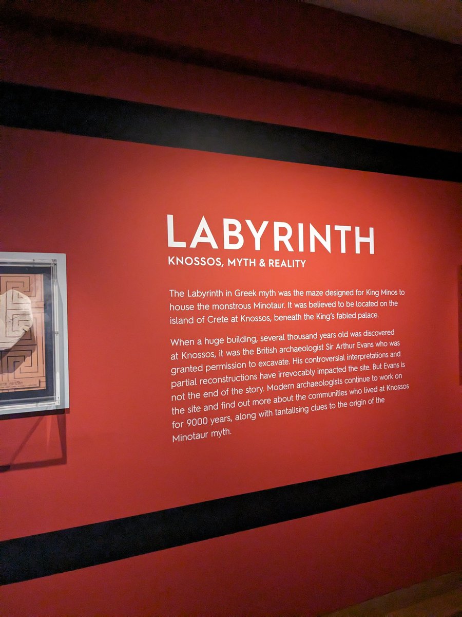 carmenr250's tweet photo. finally went to see the Labyrinth exhibit at the Ashmolean and I'm so glad I did! Incredibly informative on not only Minoan civilisation, but the excavations of Knossos and the people involved. The AC Odyssey video exploring their reconstruction and research was a highlight! https://t.co/9uyzzNDSvj