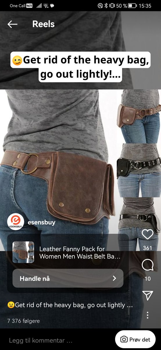 Reklame har funnet opp rumpetaske