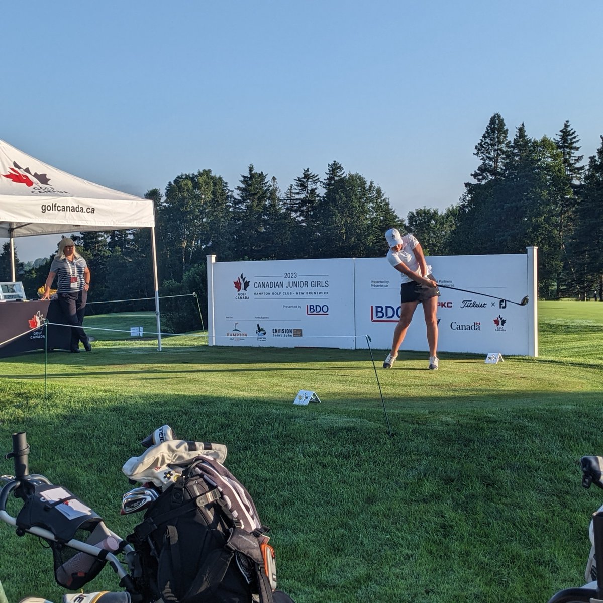 The 2023 Canadian Junior Girls Championship is underway <a href="/HamptonGolfNB/">Hampton Golf Course</a>
You can follow along here:
bit.ly/3O8AwPa