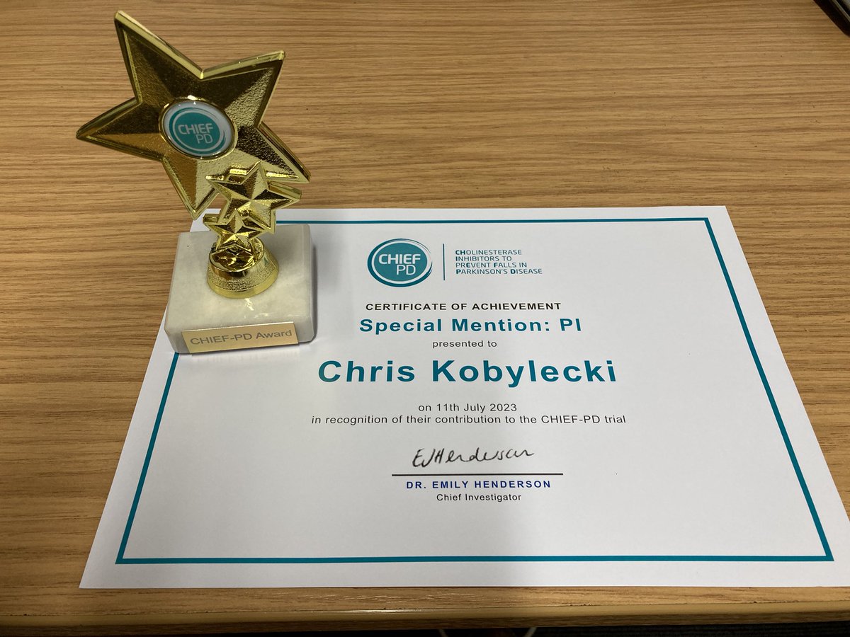 Thanks to the <a href="/chiefpd2/">CHIEF-PD Trial</a> team for this which arrived in the post today! Pleased to have made a contribution to this important #parkinsons trial and looking forward to the findings. Many thanks to the brilliant research team <a href="/MCCN_UK/">Manchester Centre for Clinical Neurosciences</a> <a href="/NCAresearchNHS/">NCA Research NHS</a> for their support of this trial