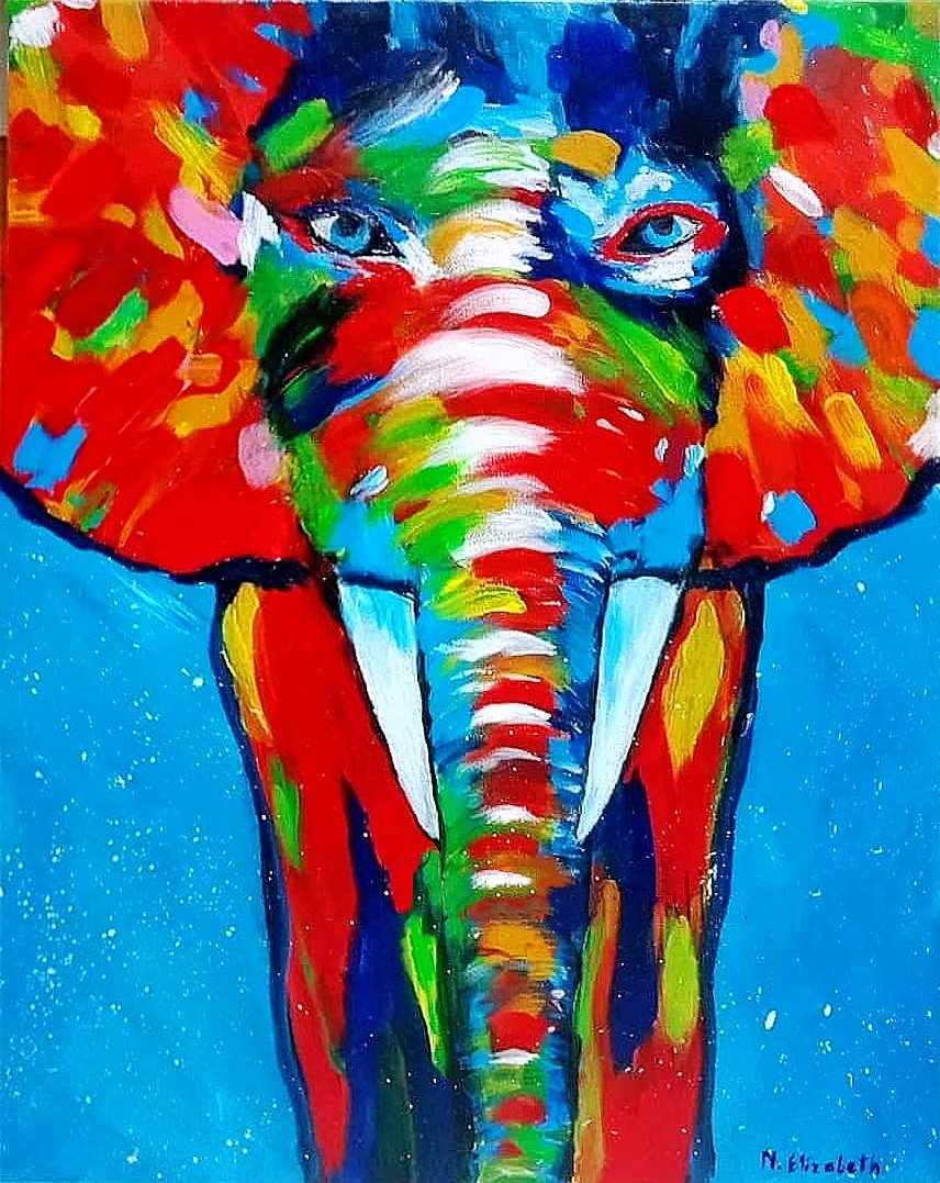 #SOLD "Abstract Elephant" 🐘
The symbolic meaning of the elephant...Good fortune, success, strength, knowledge and wisdom.  #elephant #acrylicpainting #abstract #abstractart #abstractpainting #art #artist #artistoninstagram #painting #animalpainting