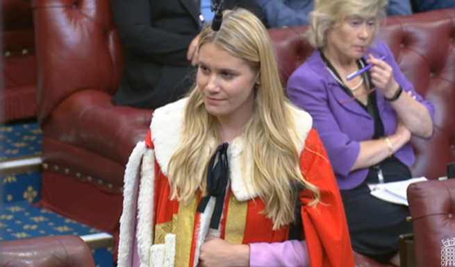 paulwaugh's tweet image. Boris Johnson's former aide, Charlotte Owen becomes a peer. 
She is 30, and as the oath says her peerage is literally "for her life", she could be in the Lords for SIXTY YEARS.
