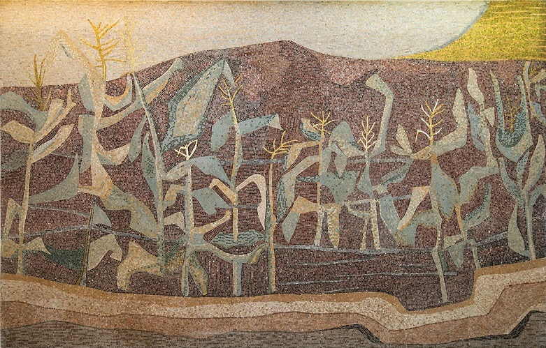 docomomo_us's tweet photo. Wisconsin-based midcentury mural artist Marjorie Kreilick passed away earlier this month at the age of 97. One of her best known works is a suite of beautiful gold and marble mosaics for the State Office Building in Milwaukee (1963).  https://t.co/l6Sn8HV3VV https://t.co/fiRSYwfiCK