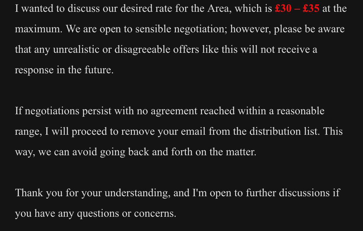 1/4 Hello <a href="/wellpharmacy/">Well Pharmacy</a> a number of Locums have reported receiving this kind of email. If pharmacists in general think that range is too low can they all just ask to be removed from your database? I suppose it’ll save you the hassle of having to negotiate?