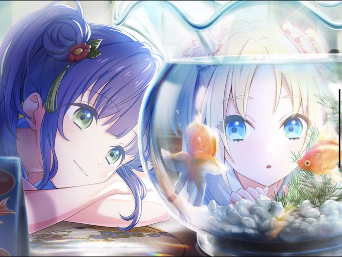 「goldfish twintails」 illustration images(Latest)