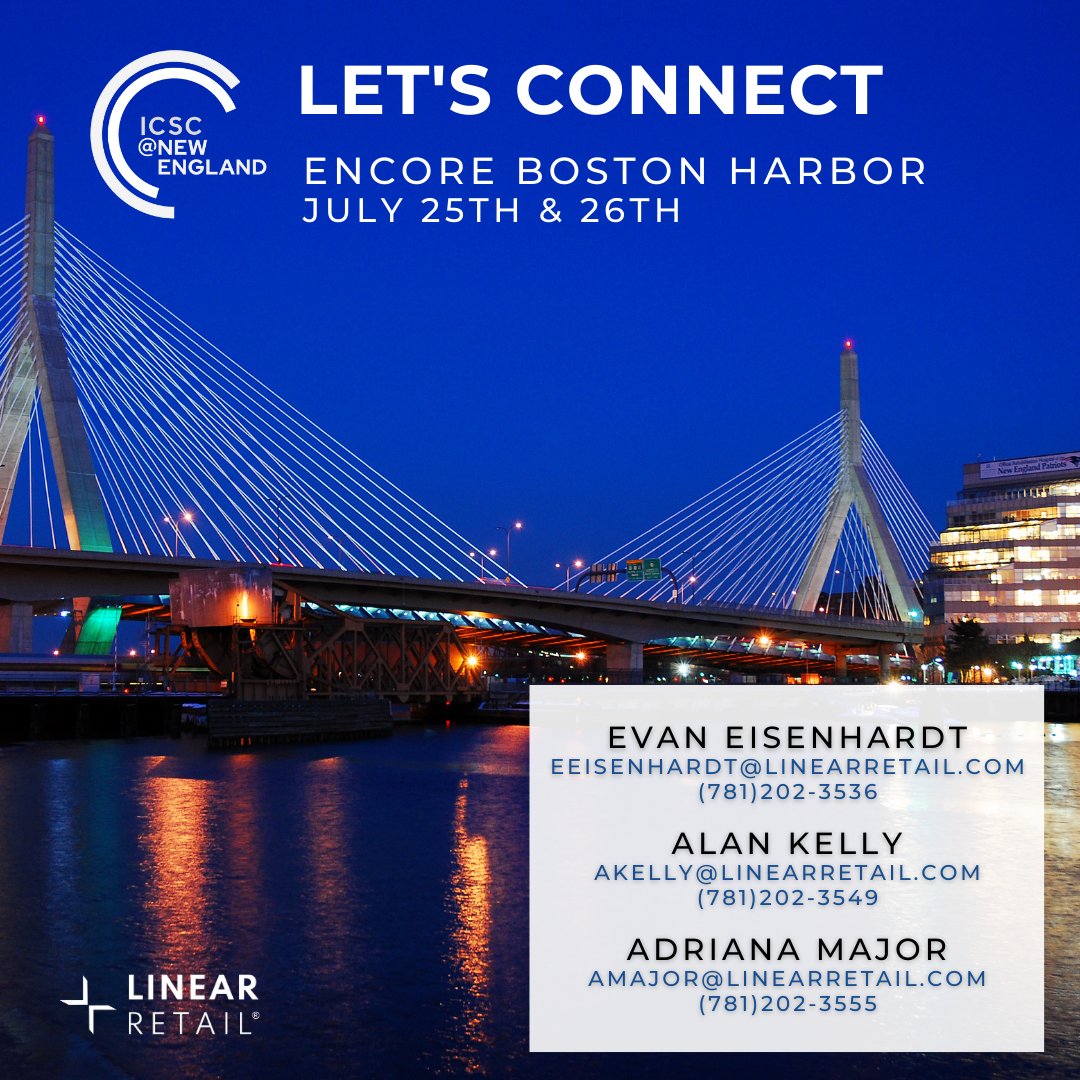 LinearRetail's tweet image. Will we see you this week at @ICSC @ New England!?