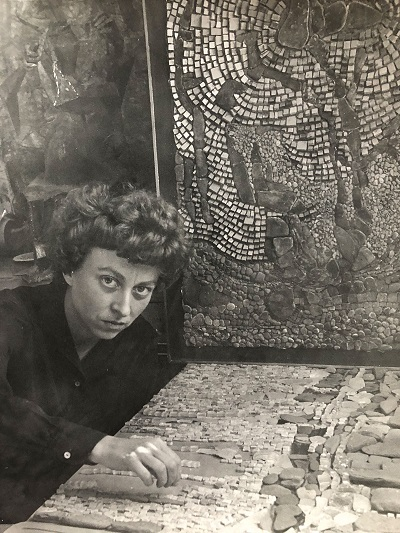 docomomo_us's tweet photo. Wisconsin-based midcentury mural artist Marjorie Kreilick passed away earlier this month at the age of 97. One of her best known works is a suite of beautiful gold and marble mosaics for the State Office Building in Milwaukee (1963).  https://t.co/l6Sn8HV3VV https://t.co/fiRSYwfiCK