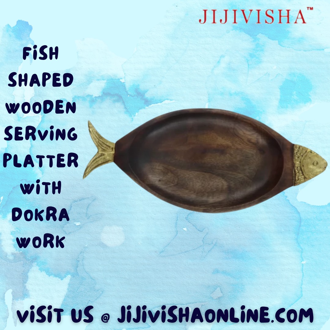 The platter is decorated with beautiful dokra work, a traditional Indian metalwork technique that uses intricate patterns to create stunning designs. Get now!

#handmade #handicraft #dokrawork #mangowood #sustainable #ecofriendly #homedecor #diningdecor #woodenplatter