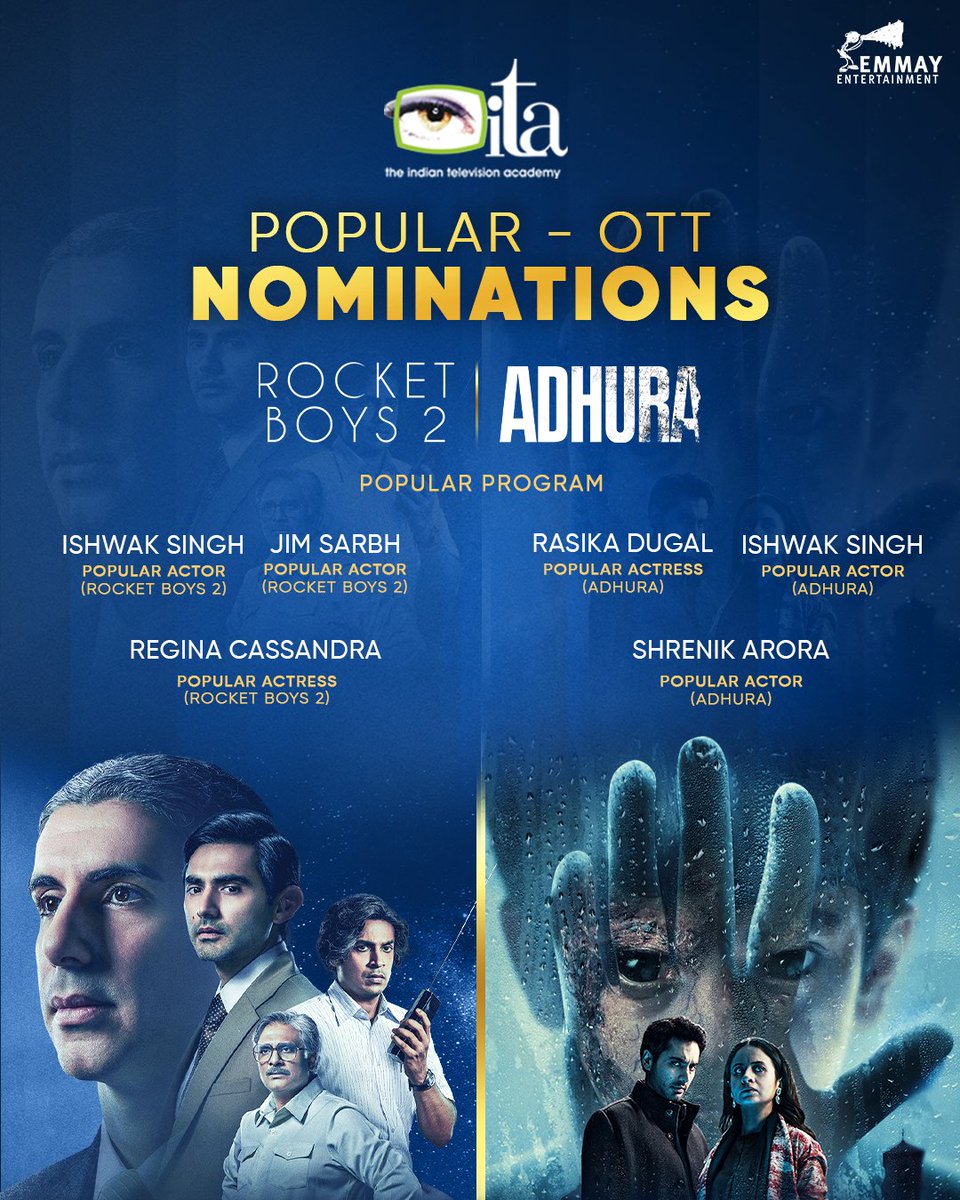 Breaking barriers and reaching for the stars! Heart and soul poured into every frame! ❤️🎬✨ Cast your vote for #RocketBoys2 & #Adhura @TheITA_Official nominations!