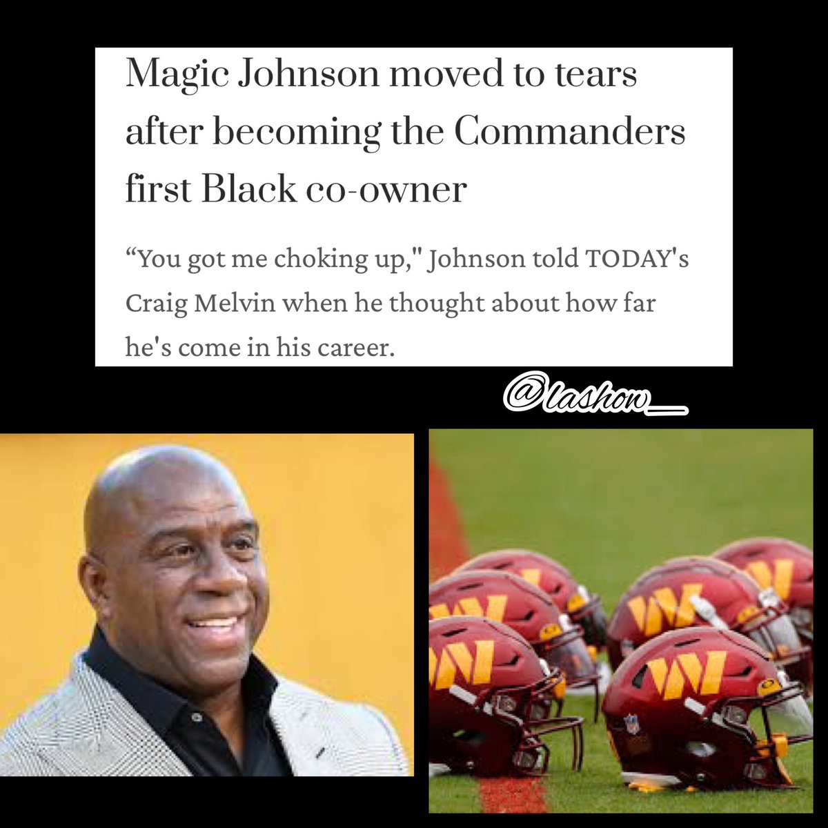 Lashow_'s tweet photo. #lashow #news #unitedstates #BlackTwitterNews #ownership #WashingtonCommanders #NFL #footballteam #money #celebrity #MagicJohnson https://t.co/UvXzsgayHb
