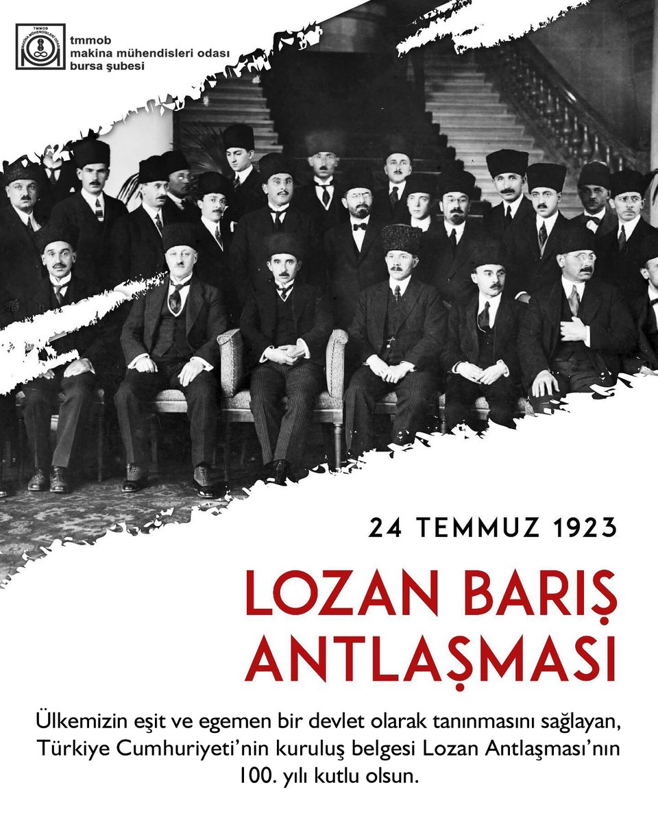 Ülkemizin eşit ve egemen bir devlet olarak tanınmasını sağlayan, Türkiye Cumhuriyeti’nin kuruluş belgesi Lozan Antlaşması’nın 100. yılı kutlu olsun.