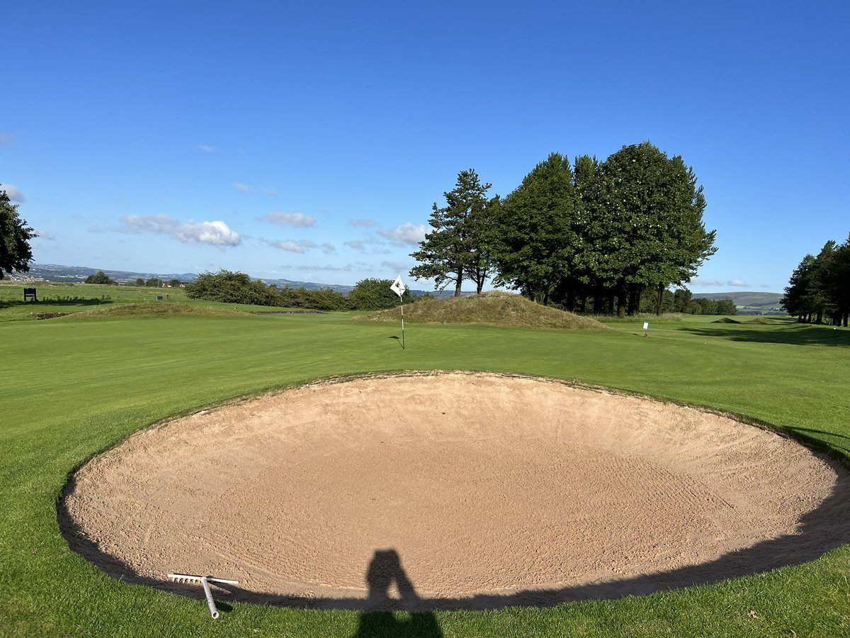 I imagine quite a few greenkeepers were reinstating there bunkers today. As well as bailing grass off there greens, as they hadn’t managed to cut all weekend. 
The new bunkers looked as though it never rained, in comparison to the old ones.