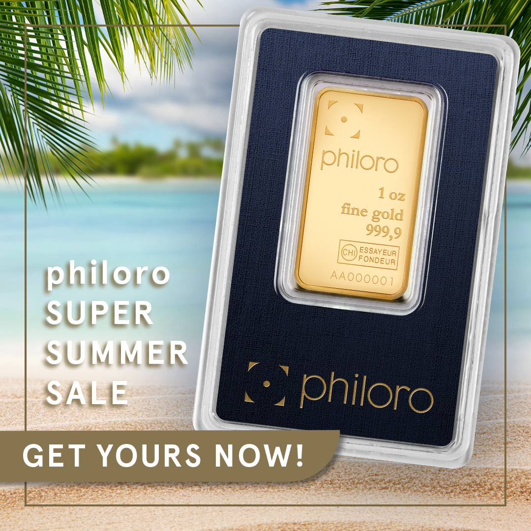 philoro SUPER SUMMER SALE!
Get the gold bar 1 oz – philoro: Now only $60 over spot - all summer long.
Click here to learn more: philoro.us/super-summer-s…

#philoro #philorousa #philoropreciousmetals #preciousmetals #supersummersale #sale #summersale #investment #wholesale
