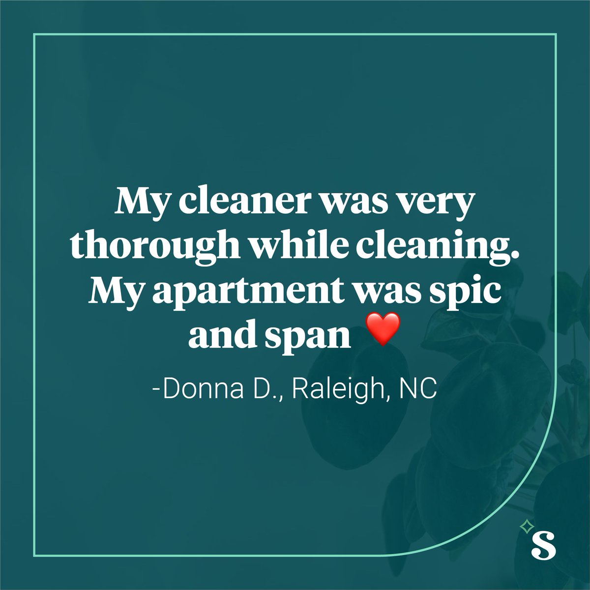 My cleaner was very thorough while cleaning. My apartment was spic and span❤️ Donna D. Raleigh, NC

#ChoreLess #GetSpruce #apartmentliving #nochores