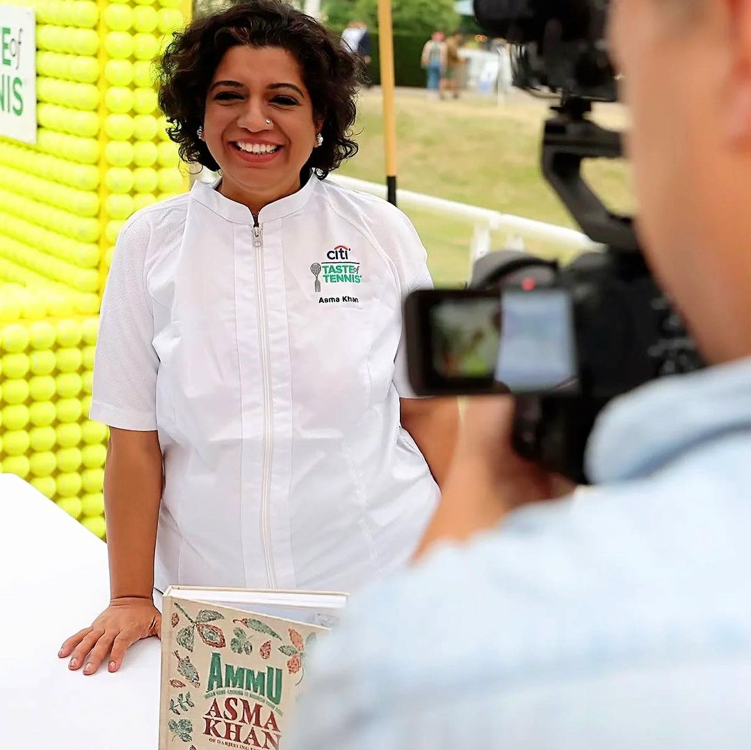 Chef Asma Khan at @TasteofTennis London wearing our Arcadia Sustainable Chef Coat 🌿 chefworks.co.uk/products/arcad…