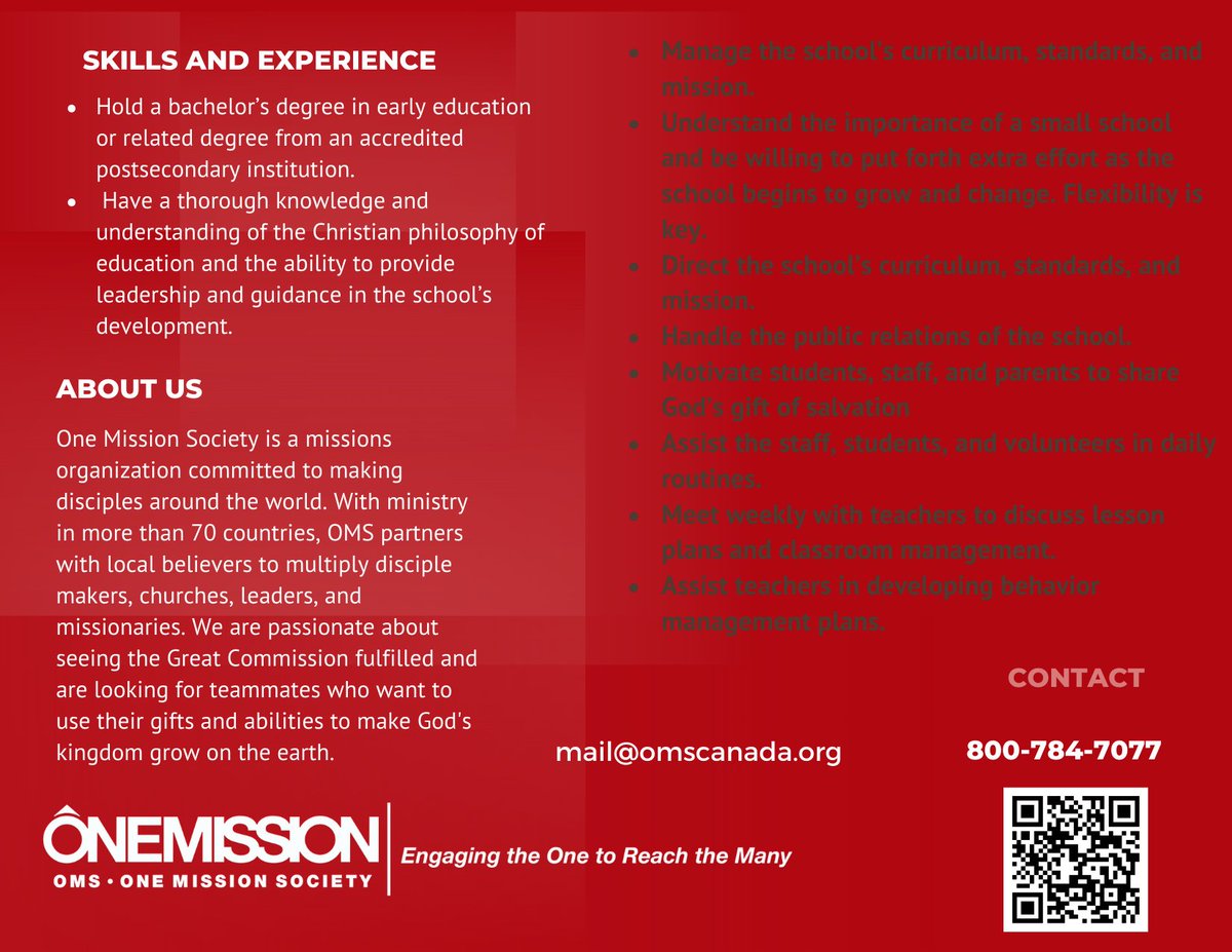 1MissionCanada's tweet photo. There's never been a better time. 
We seek workers to fill in three Educational positions. Please share this need with your people.

https://t.co/xYmjjUJSJE

https://t.co/iinOaW4Rnd

https://t.co/c2wQkDrJQt https://t.co/LA1rAQHdAm