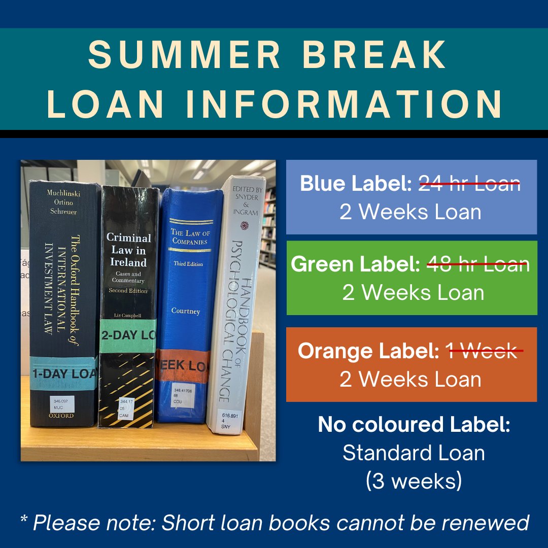 library_MU's tweet photo. Please note that our short loans are for two weeks during the summer break #library_mu #shortloans https://t.co/IqagInqNTb
