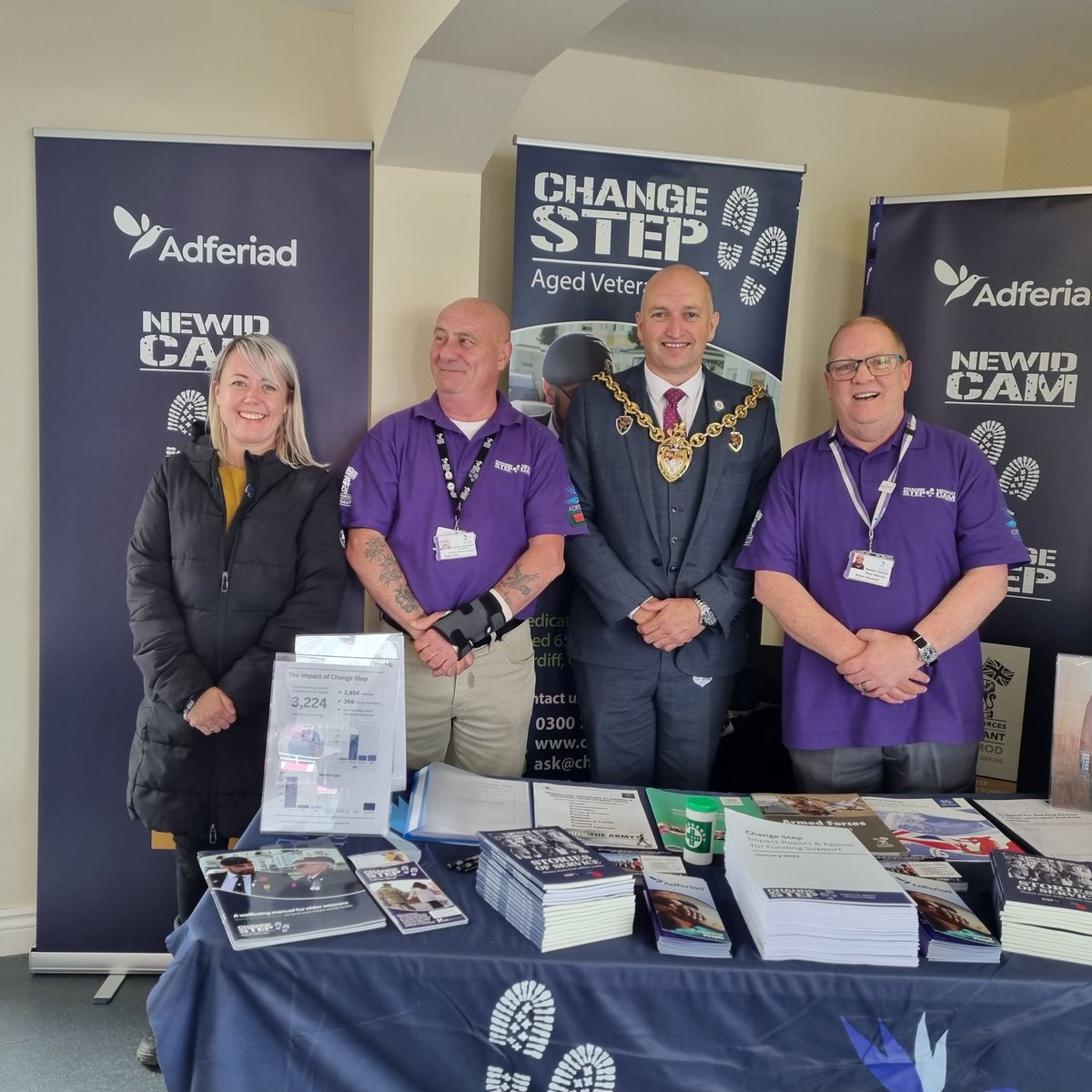 KMatelot's tweet photo. The Mayor of the City of Wrexham visiting Adferaid / ChangeStep at the Royal Welsh Show, Builth Wells 
@Adferiad_ @ChangeStepWales @PeterMartin55 https://t.co/7WcXcgwEzy
