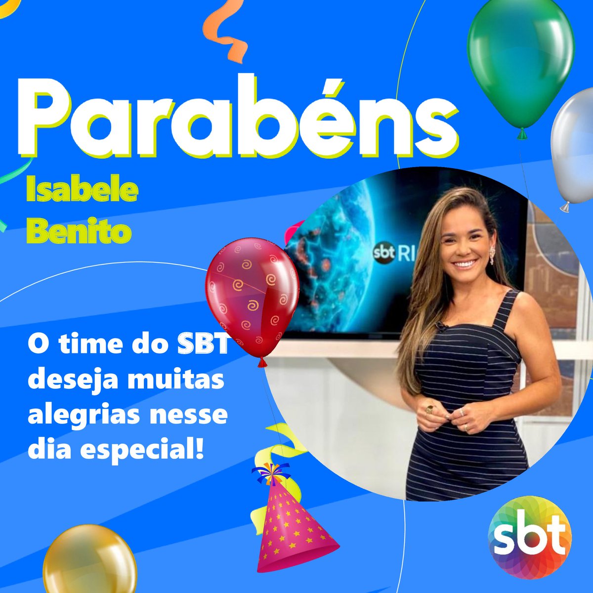 Parabéns, <a href="/isabelebenito/">Isabele Benito</a> 🥳 O time do SBT e todos os seus fãs te desejam muitas alegrias nesse dia TÃO especial! 💕 Nós te acompanhamos diariamente com o famoso "DEDO NA CARA"! 🫵  #isabelebenito #sbtrio #sbt
