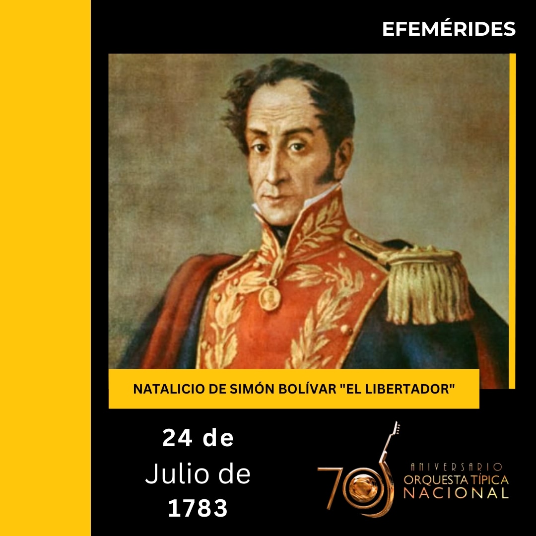 #Efemérides | Un día como hoy #24jul de 1783 nació en Caracas Simón Bolívar, el "Libertador", militar y político de la época pre - republicana, una de las figuras más destacadas de la emancipación americana frente al imperio español. 

#SomosOTN