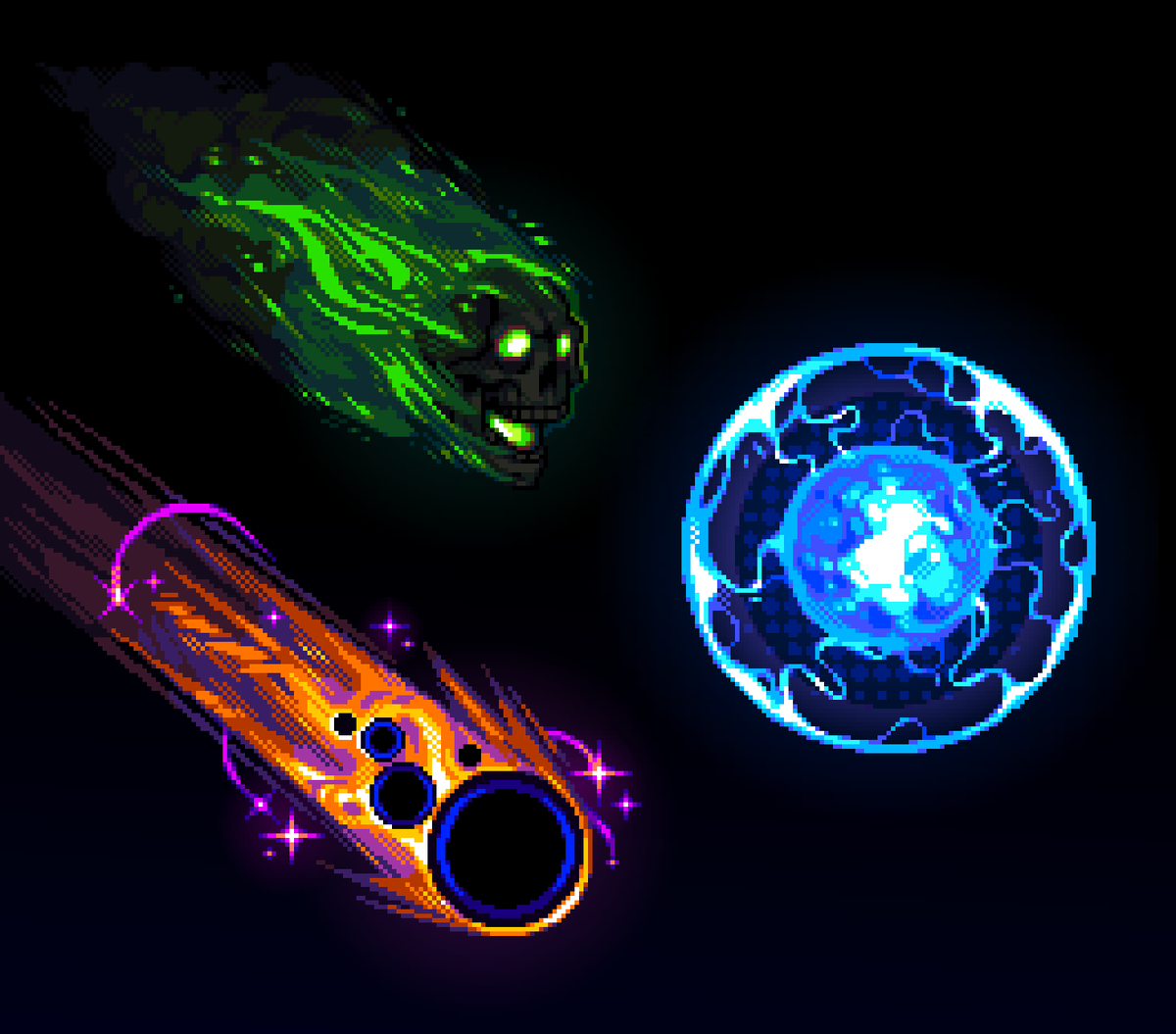Rappenem's tweet photo. Some of my pixel art VFX 💥 ✨ https://t.co/xQC2PBu1Ut